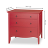 COMODA 3 GAV VERMELHA MEDIDAS