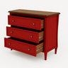 comoda 3 gavetas amsterda vermelha com ad gavetas abertas 1